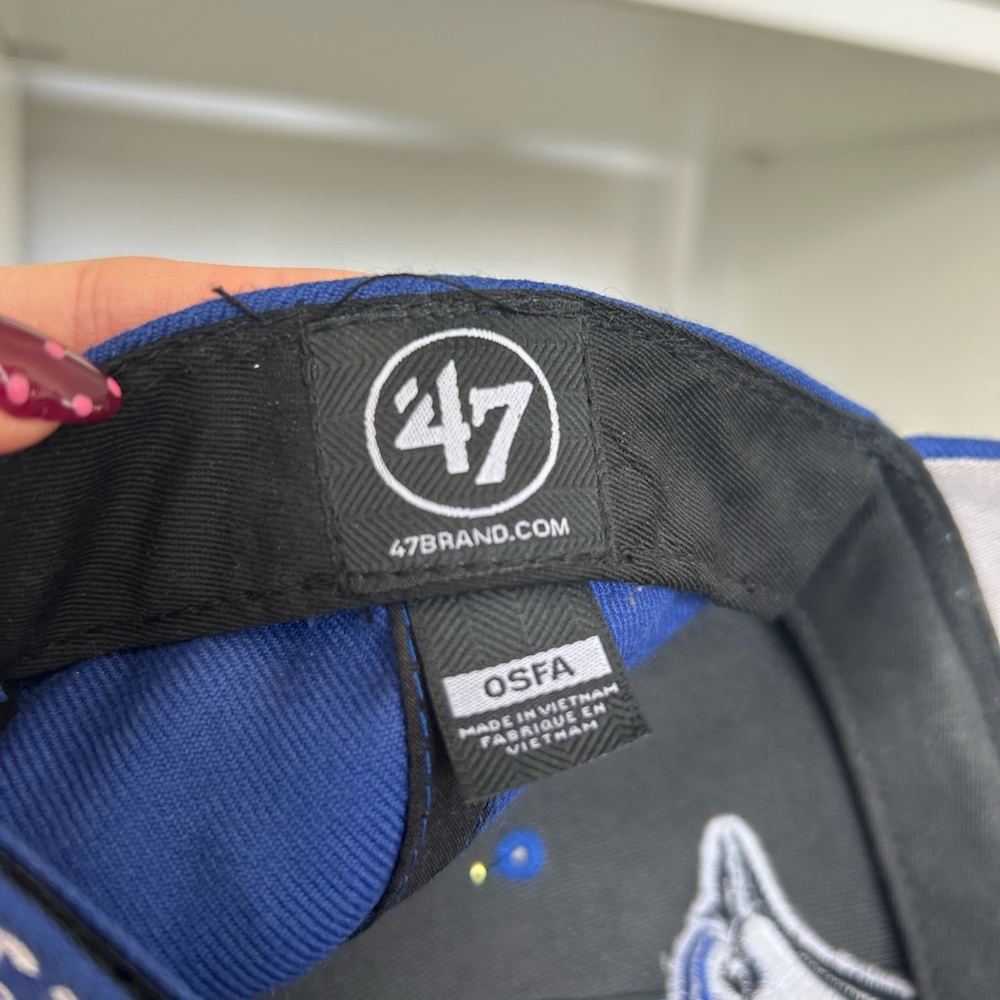 47 Brand Royal Blue and Black Baseball Cap with Team Patch - Picture 3 of 3